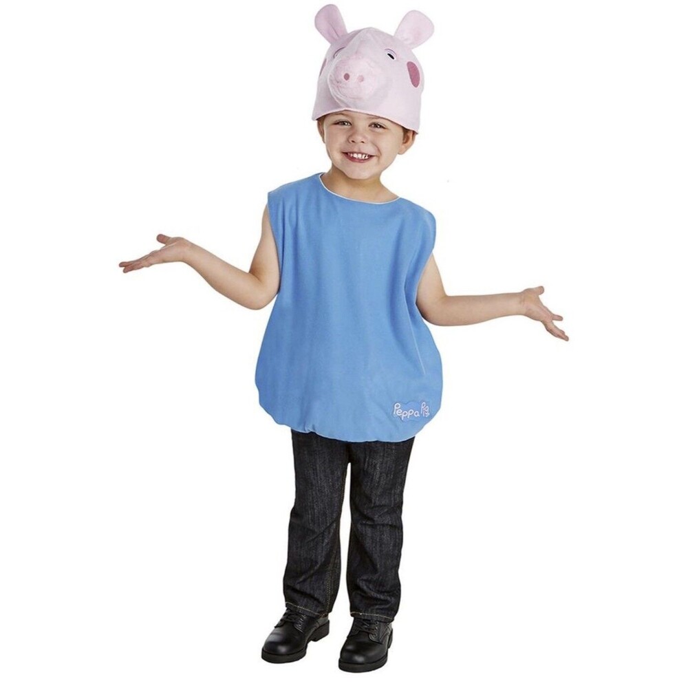 Peppa Pig’s Brother George Pig Toddler Costume Shirt and Hat Size 3-4 Years New